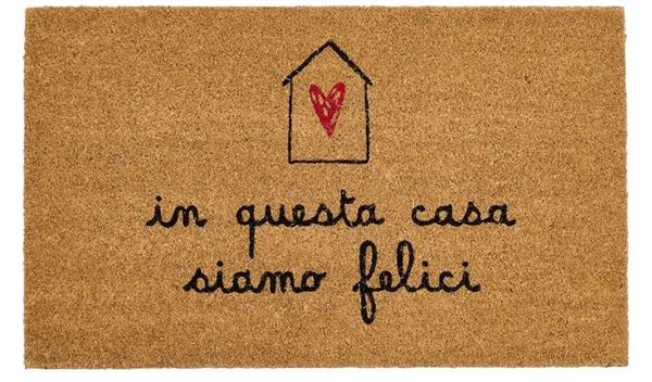 ZERBINO COCCO IN QUESTA CASA SIAMO FELICI 45x75CM