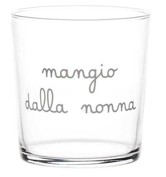 BICCHIERE VETRO MANGIO DALLA NONNA