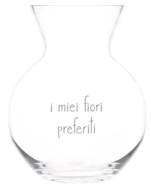 VASO IN VETRO I MIEI FIORI PREFERITI D.23XH.30CM