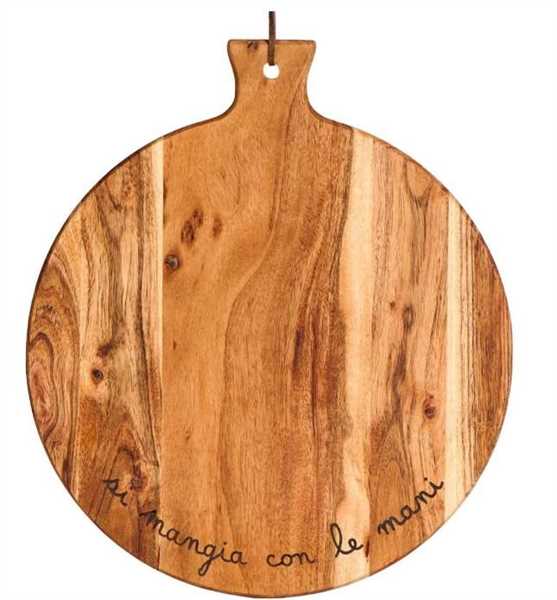 TAGLIERE LEGNO DI ACACIA SI MANGIA CON LE MANI D.35CM
