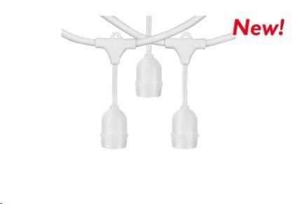 CATENARIA 10MT BIANCA IP65+10 E27 PEND. C/ALIM. PLASTICA