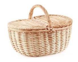 CESTO PIC-NIC OVALE VIMINI BIANCO 40X26H16/26 MADE IN CHINA