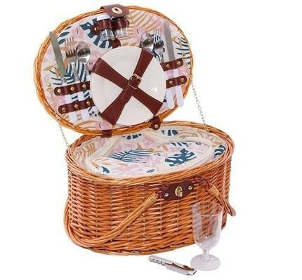 CESTO PICNIC VIMINI OVAL C/MANICI 2P 40X29H22 MADE IN CHINA