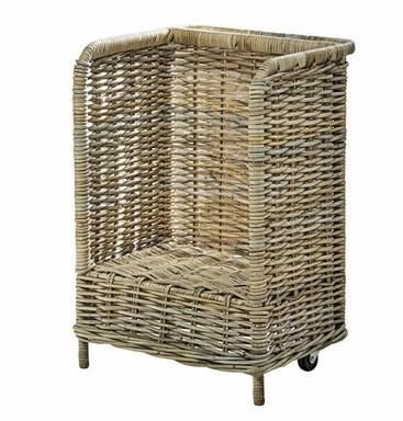 CESTO PORTALEGNA KUBU GREY CON RUOTE 50X35h71 MADE IN INDONE