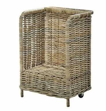 CESTO PORTALEGNA KUBU GREY CON RUOTE 50X35h71 MADE IN INDONE
