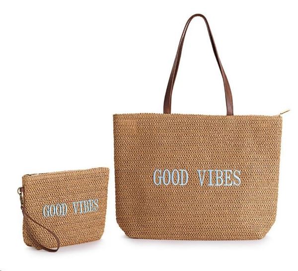 BORSA GOOD VIBES CM.49X36X11 C/POCHETTE CM.28X21X6