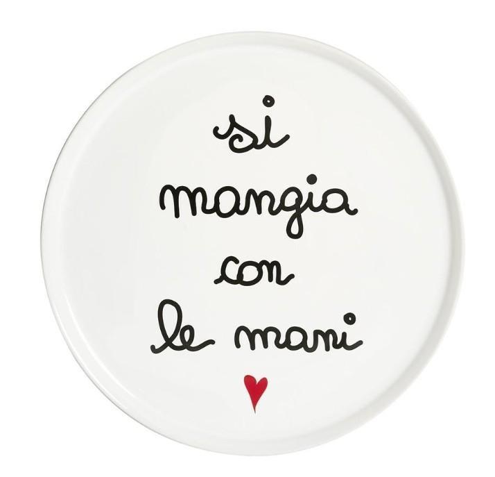PIATTO CERAMICA PIZZA 31.5CM SI MANGIA CON LE MANI