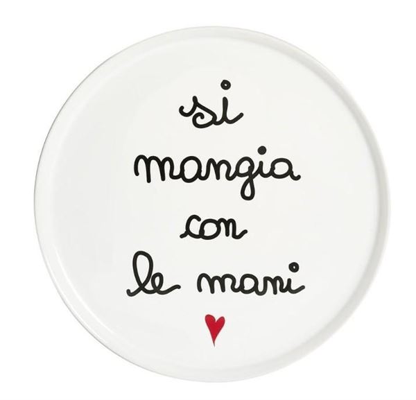 PIATTO CERAMICA PIZZA 31.5CM SI MANGIA CON LE MANI