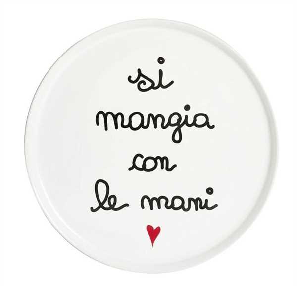 PIATTO CERAMICA PIZZA 31.5CM SI MANGIA CON LE MANI