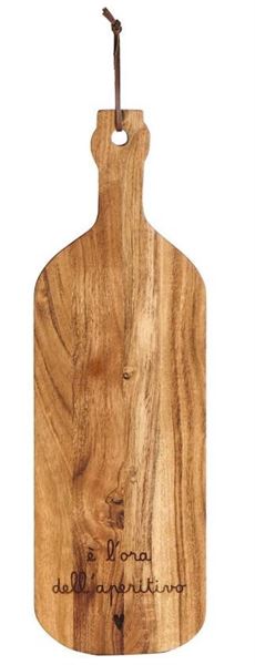 TAGLIERE LEGNO BOTTIGLIA E' L'ORA DELL'APERITIVO 50X16CM