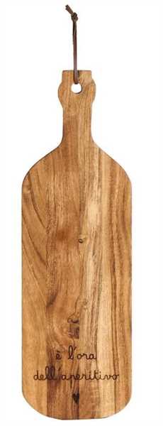 TAGLIERE LEGNO BOTTIGLIA E' L'ORA DELL'APERITIVO 50X16CM