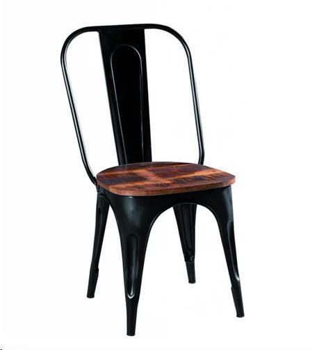 SEDIA COOK NERA METALLO E LEGNO 40X40X92H