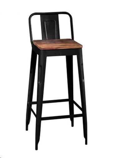 SGABELLO COOK NERO METALLO E LEGNO 34X34X99H