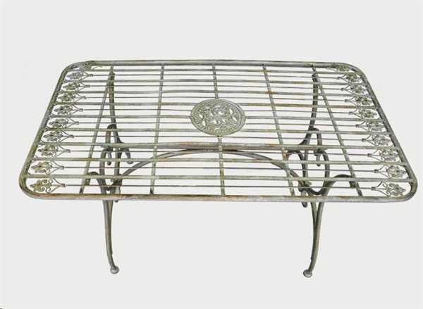 TAVOLO VERDE FUMO IN FERRO CM H.56X106X60