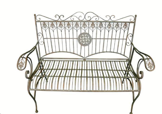 PANCHINA VERDE IN FERRO CM H.100X115X60