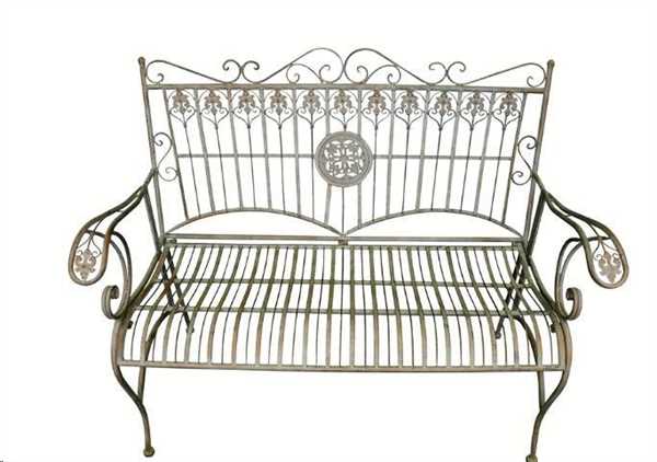 PANCHINA VERDE IN FERRO CM H.100X115X60