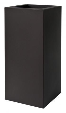 VASO DA ESTERNO QUADRATO KUBE HIGH SLIM NERO CM.25x25xH70