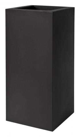 VASO DA ESTERNO QUADRATO KUBE HIGH SLIM NERO CM.25x25xH70