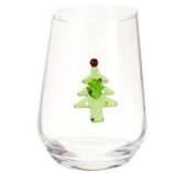 BICCHIERE VETRO 400ML ALBERO NATALE