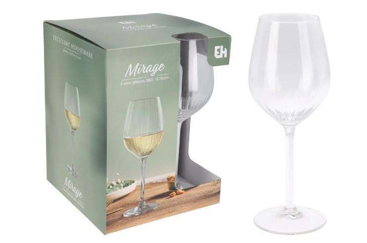 SET 4PZ CALICI VETRO VINO 380ML