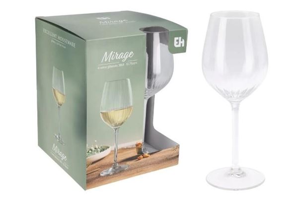 SET 4PZ CALICI VETRO VINO 380ML
