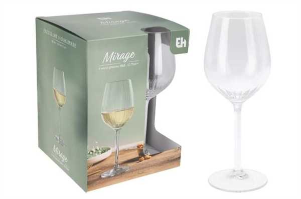 SET 4PZ CALICI VETRO VINO 380ML