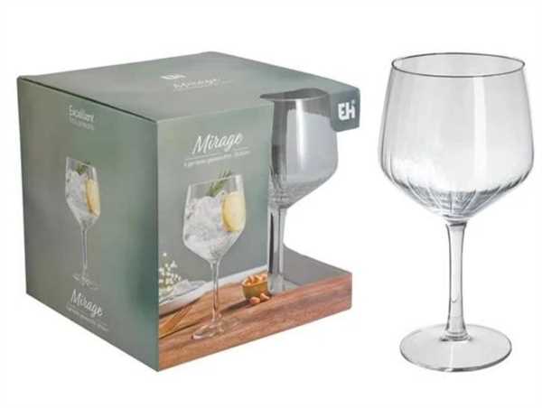 SET 4 PZ BICCHIERI VETRO GIN TONIC  610ML
