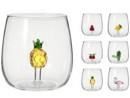 BICCHIERE VETRO 500ML DECORATO 6ASS