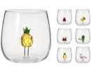 BICCHIERE VETRO 500ML DECORATO 6ASS