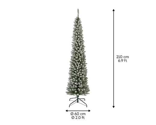 ALBERO NATALE  PVC PENCIL PINE INNEVATO Ø60XH.210CM