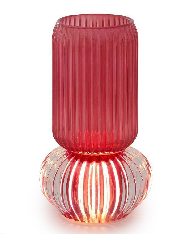 VASO ROSSO CARDINALE VETRO C/LUCE LED CM11XH19