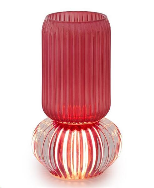 VASO ROSSO CARDINALE VETRO C/LUCE LED CM11XH19