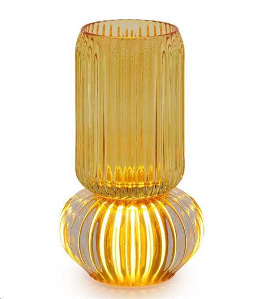 VASO AMBRA VETRO C/LUCE LED CM11XH19