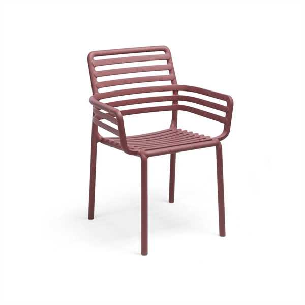 SEDIA CON BRACCIOLI DA ESTERNO DOGA MARSALA CM.60X57X84