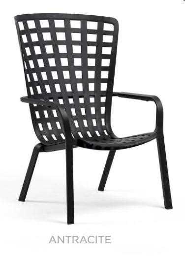 POLTRONA DA GIARDINO RELAX FOLIO ANTRACITE CM.72X81XH113