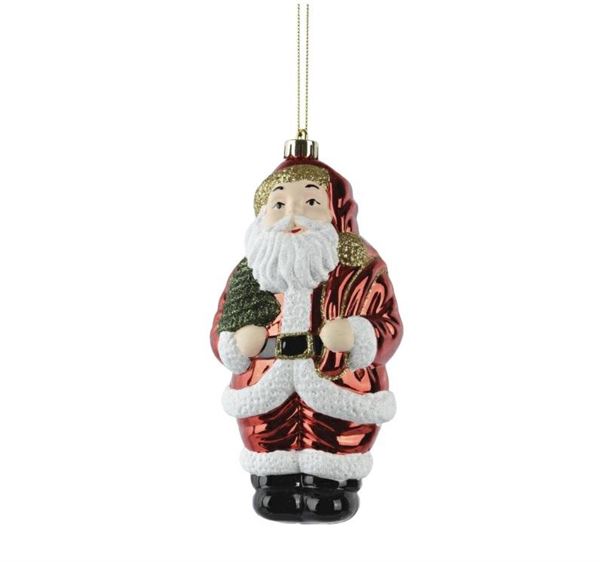 PENDENTE SANTA POLISTIRENE GLITTER 7X7XH.17CM