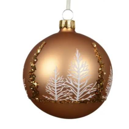 PALLINA DI NATALE IN VETRO CARAMELLO D.8CM