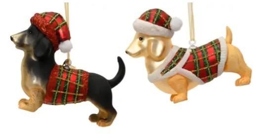DECORO PER ALBERO VETRO CANE 2ASS. 10X4XH.8.8CM