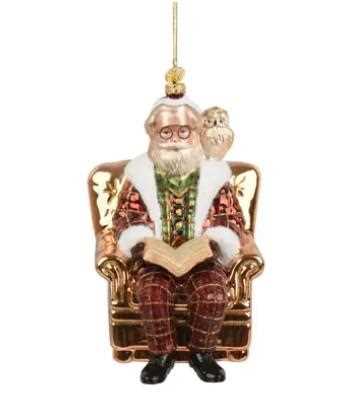 DECORO PER ALBERO VETRO BABBO C/POLTRONA 10X12XH.15CM