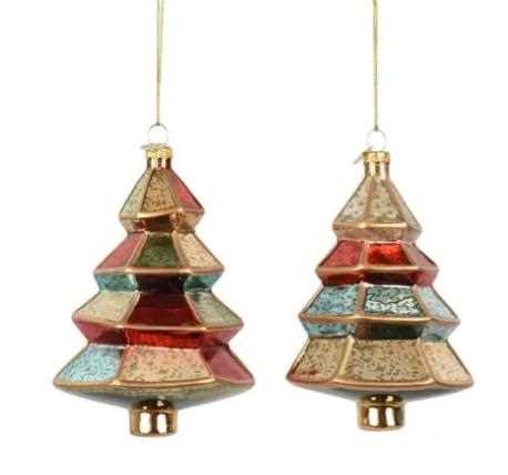 DECORO PER ALBERO VETRO ALBERO 2ASS. 8X7.5XH.12CM