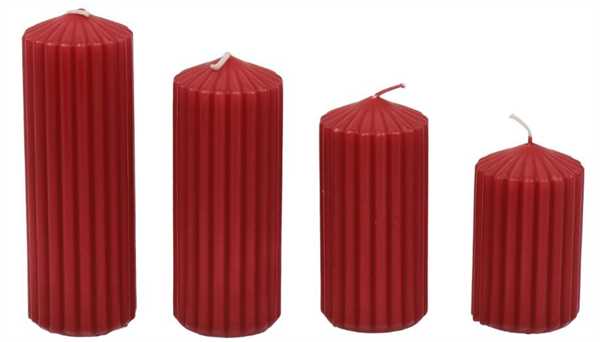 CANDELE IN PARAFFINA ROSSA NATALIZIA D5xH14 CM