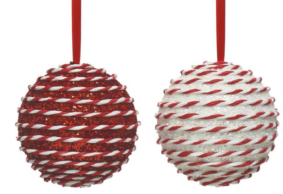 PALLINA IN SCHIUMA CON CORDA CANDY GLITTER 2ASS D.10CM