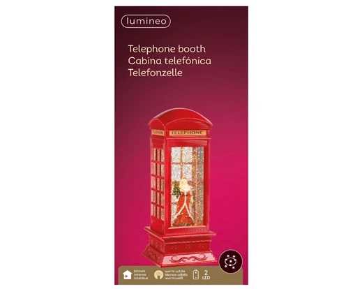 CABINA TELEFONICA  PVC LED MOVIM. ACQUA CM.11x11x27H BATT.