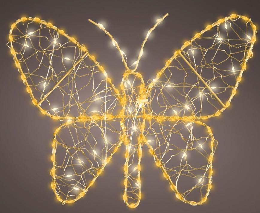 FARFALLA ORO METALLO MICROLED 28XH.23CM