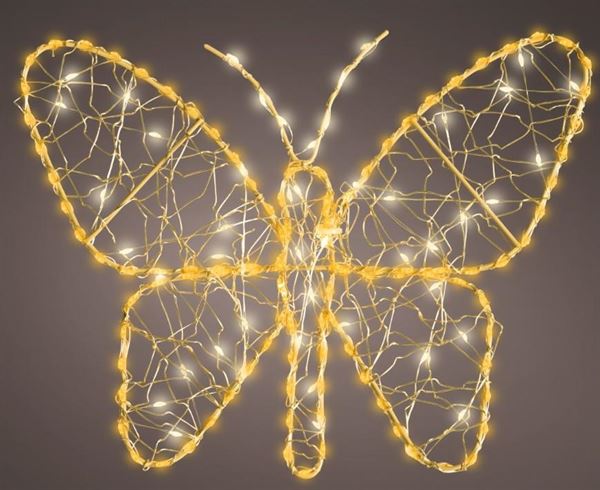 FARFALLA ORO METALLO MICROLED 28XH.23CM