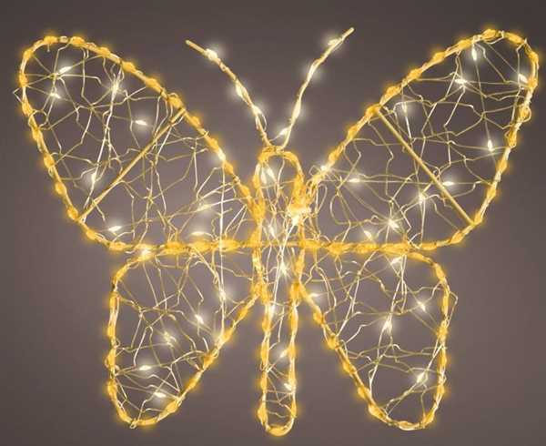 FARFALLA ORO METALLO MICROLED 28XH.23CM