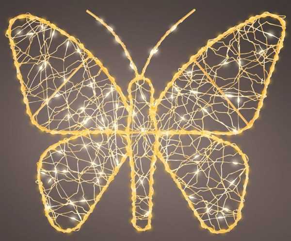 FARFALLA ORO METALLO MICROLED 38XH.30CM