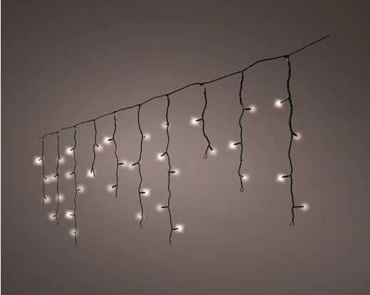 TENDA LUMINOSA 490LED LUCE CALDA MT.20 FILO NERO IP44 TIMER