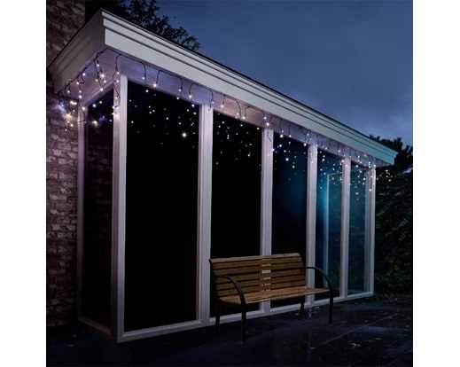TENDA LUMINOSA 175LED LUCE CALDA+FREDDA MT7,5 FILO NERO IP44