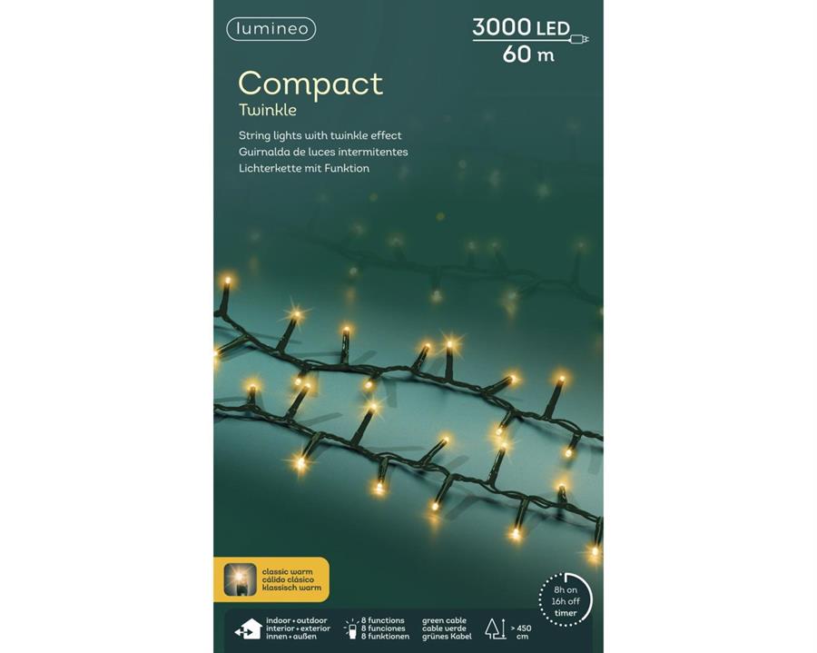 CATENA PVC 3000 LED CLASSIC W. COMPACT F.VERDE 60MT. 8 FUNZ.